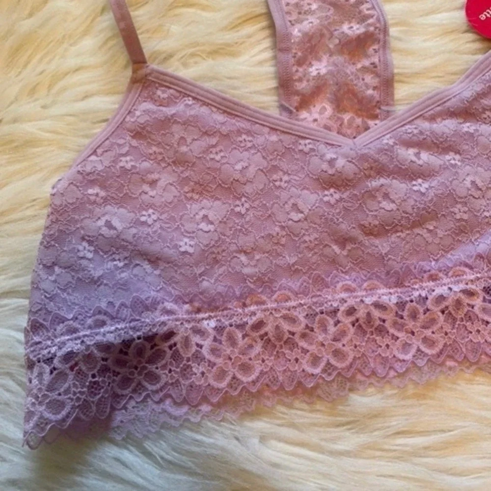 Wonder Nation Wirefree Bralette Girls Size‎ 36 Purple Floral Wireless Bra